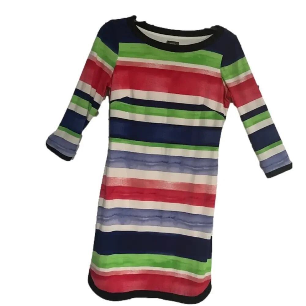 Vince Camuto Stripe Multi Casual Dress with liner Size 2 EUC